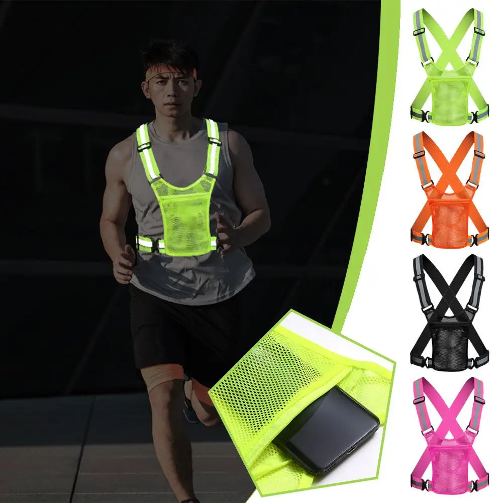 Running Gear Reflective - Rompi Keselamatan Reflektif Ringan, Dapat Disesuaikan,